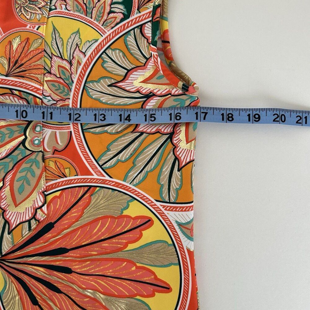 Jude Connally Kristen Maxi Dress Gilded Jude Cloth Stained Glass Coral Gold XS - Picture 9 of 11